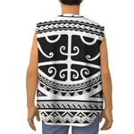 Polynesian Tribal Tattoo Pattern Print Sleeveless Baseball Jersey