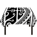 Polynesian Tribal Tattoo Pattern Print Tablecloth