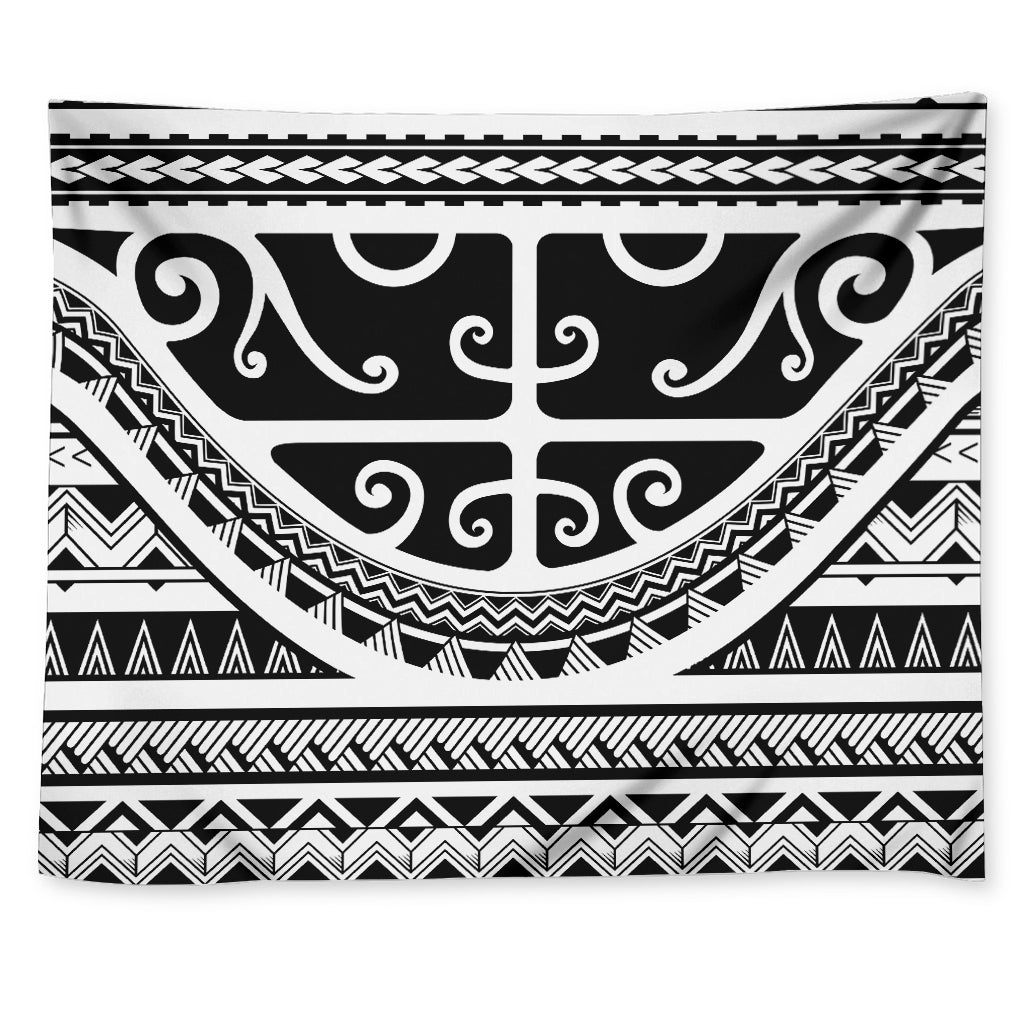 Polynesian Tribal Tattoo Pattern Print Tapestry