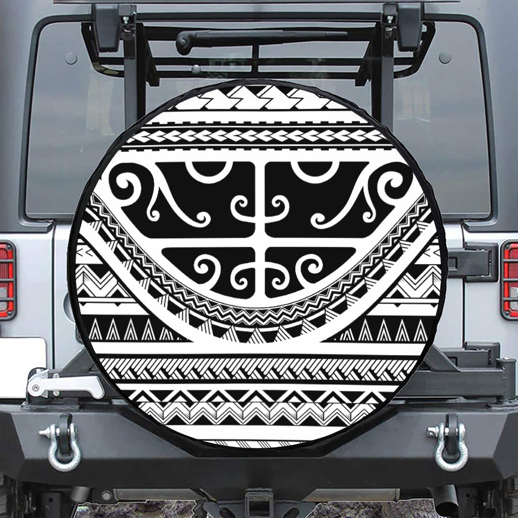 Polynesian Tribal Tattoo Pattern Print Tire Cover