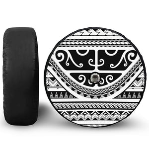 Polynesian Tribal Tattoo Pattern Print Tire Cover With Camera Hole