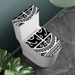 Polynesian Tribal Tattoo Pattern Print Toilet Lid And Tank Cover Set
