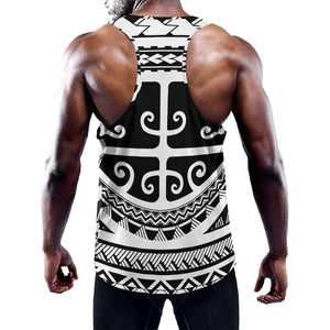 Polynesian Tribal Tattoo Pattern Print Training Tank Top