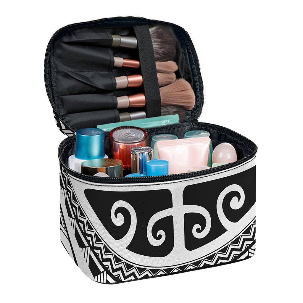 Polynesian Tribal Tattoo Pattern Print Travel Makeup Bag