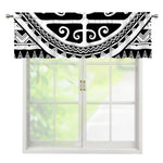 Polynesian Tribal Tattoo Pattern Print Window Valance