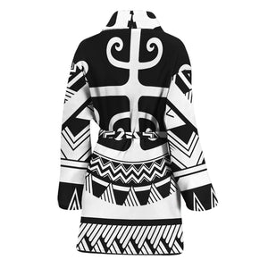 Polynesian Tribal Tattoo Pattern Print Women's Bathrobe