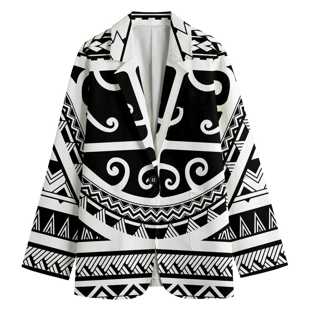 Polynesian Tribal Tattoo Pattern Print Women's Blazer