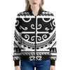 Polynesian Tribal Tattoo Pattern Print Women's Bomber Jacket