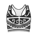 Polynesian Tribal Tattoo Pattern Print Women's Sports Bra