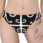 Polynesian Tribal Tattoo Pattern Print Women's Thong