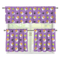 Pomeranian In Tea Cup Pattern Print 3 Piece Kitchen Curtains