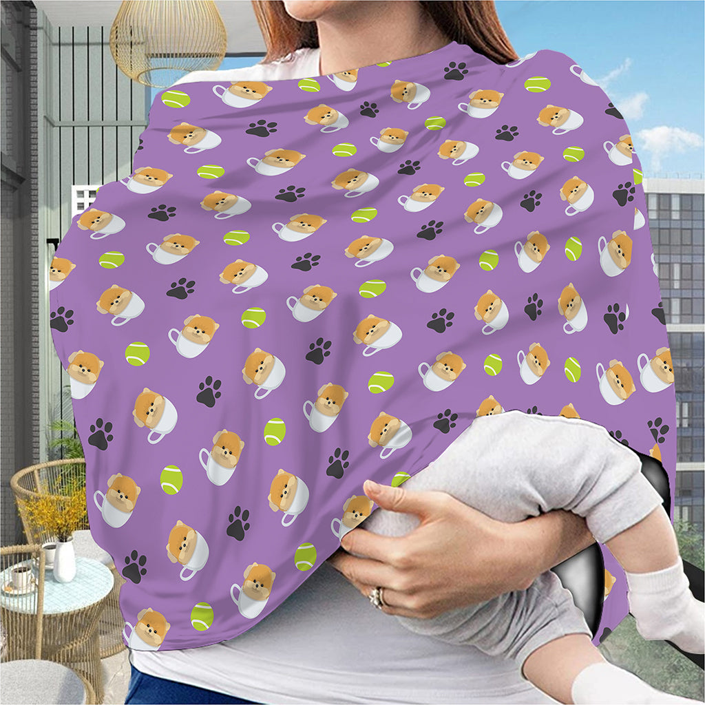 Pomeranian In Tea Cup Pattern Print Baby Seat Cover