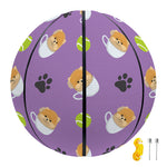 Pomeranian In Tea Cup Pattern Print Basketball