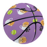 Pomeranian In Tea Cup Pattern Print Basketball