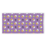 Pomeranian In Tea Cup Pattern Print Beach Towel