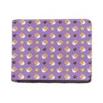 Pomeranian In Tea Cup Pattern Print Bifold Wallet