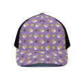 Pomeranian In Tea Cup Pattern Print Black Mesh Trucker Hat