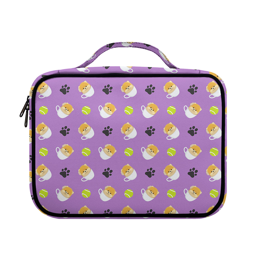 Pomeranian In Tea Cup Pattern Print Briefcase Bible Bag