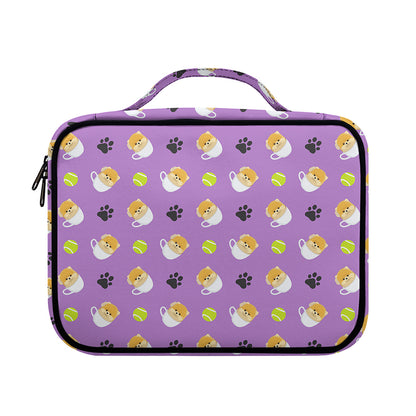 Pomeranian In Tea Cup Pattern Print Briefcase Bible Bag