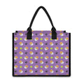 Pomeranian In Tea Cup Pattern Print Canvas Tote Bag