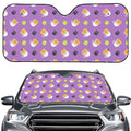 Pomeranian In Tea Cup Pattern Print Car Windshield Sun Shade