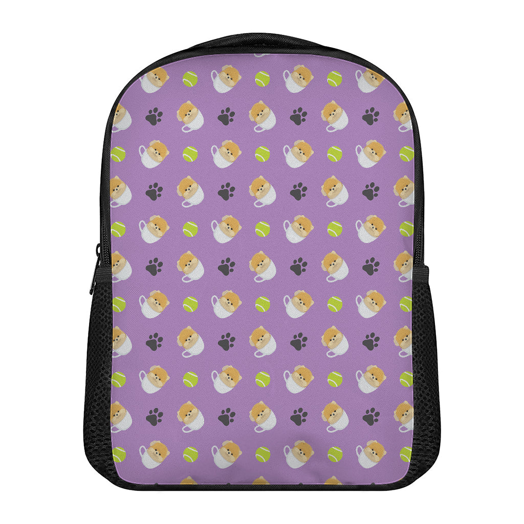 Pomeranian In Tea Cup Pattern Print Casual Backpack