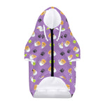 Pomeranian In Tea Cup Pattern Print Dog Zip Up Hoodie