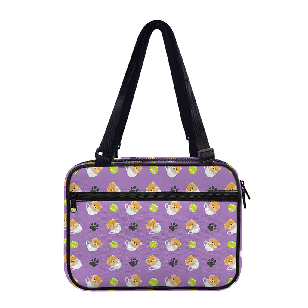 Pomeranian In Tea Cup Pattern Print Double Strap Bible Bag