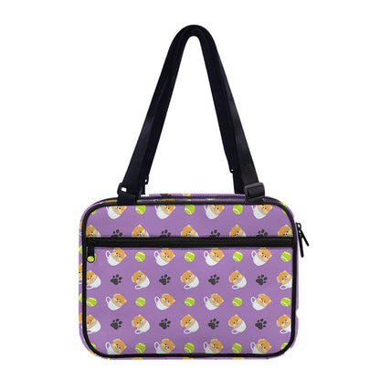 Pomeranian In Tea Cup Pattern Print Double Strap Bible Bag