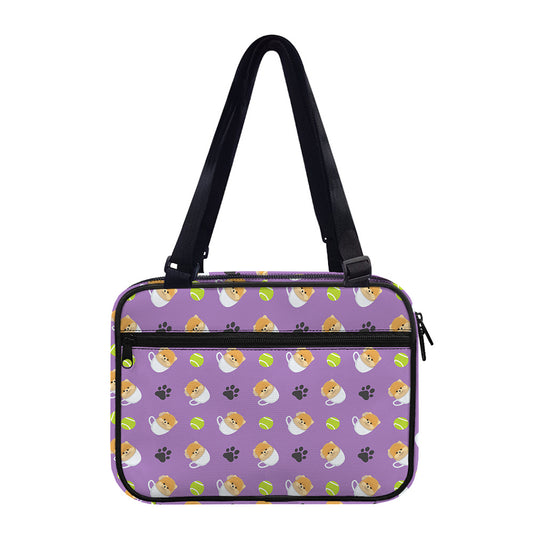 Pomeranian In Tea Cup Pattern Print Double Strap Bible Bag