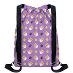 Pomeranian In Tea Cup Pattern Print Drawstring Backpack