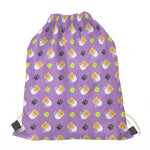 Pomeranian In Tea Cup Pattern Print Drawstring Bag
