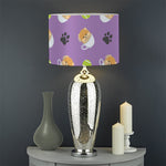 Pomeranian In Tea Cup Pattern Print Drum Lamp Shade