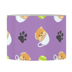 Pomeranian In Tea Cup Pattern Print Drum Lamp Shade