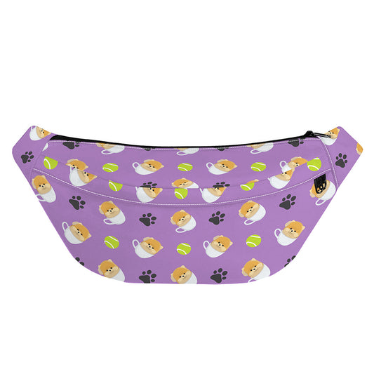 Pomeranian In Tea Cup Pattern Print Fanny Pack