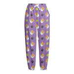 Pomeranian In Tea Cup Pattern Print Fleece Lined Knit Pants