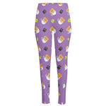 Pomeranian In Tea Cup Pattern Print High-Waisted Pocket Leggings