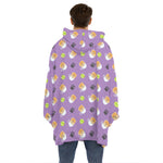 Pomeranian In Tea Cup Pattern Print Hoodie Blanket