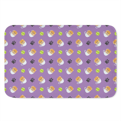 Pomeranian In Tea Cup Pattern Print Indoor Door Mat