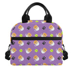 Pomeranian In Tea Cup Pattern Print Insulated Lunch Bag