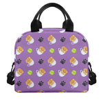 Pomeranian In Tea Cup Pattern Print Insulated Lunch Bag