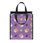 Pomeranian In Tea Cup Pattern Print Insulated Lunch Tote