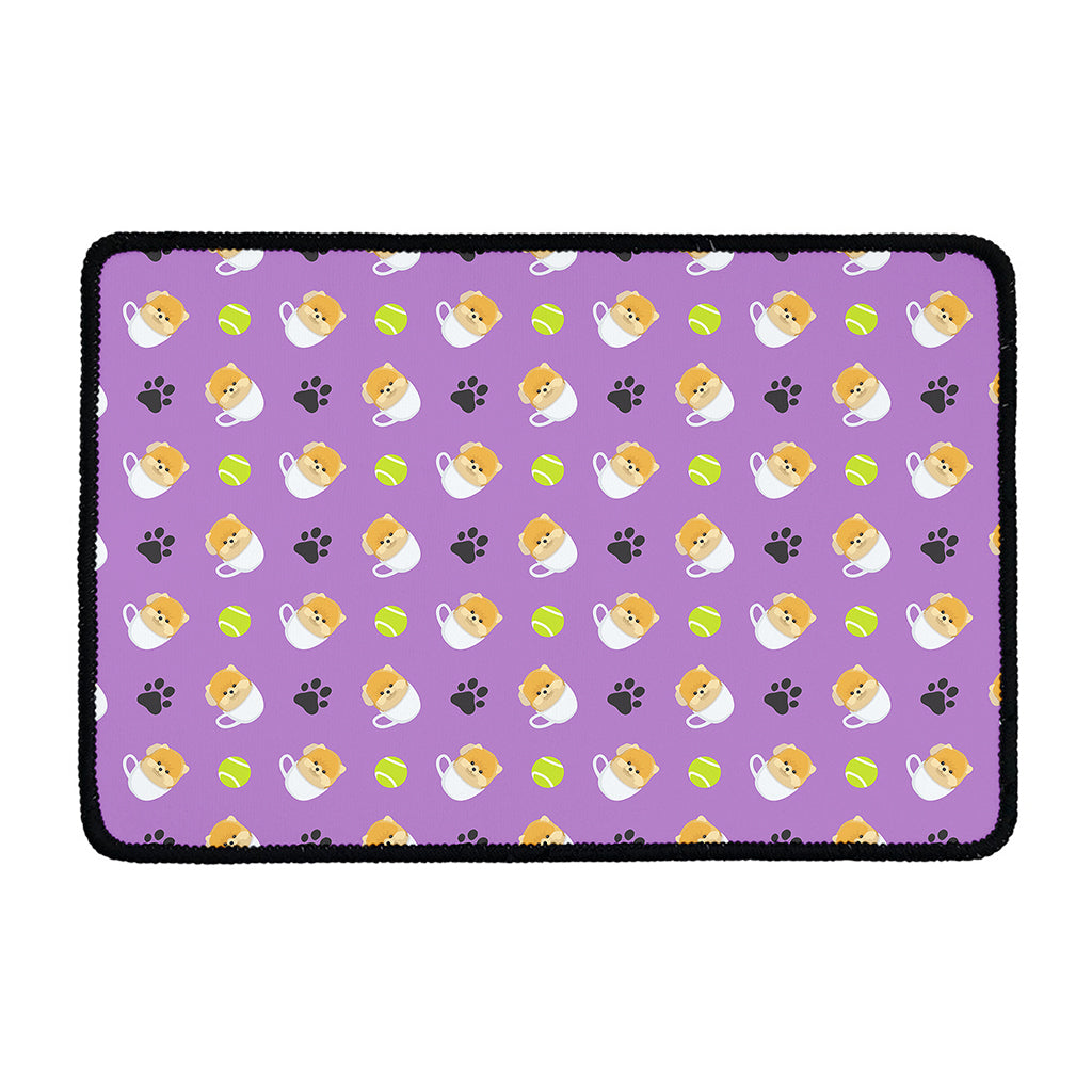 Pomeranian In Tea Cup Pattern Print Kitchen Mat