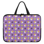 Pomeranian In Tea Cup Pattern Print Laptop Sleeve With Handle