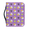Pomeranian In Tea Cup Pattern Print Leather Bible Cover