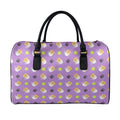 Pomeranian In Tea Cup Pattern Print Leather Duffel Bag