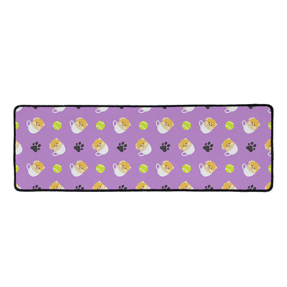 Pomeranian In Tea Cup Pattern Print Long Kitchen Mat