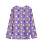 Pomeranian In Tea Cup Pattern Print Long Sleeve Short Coat