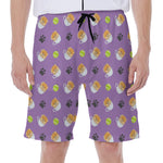 Pomeranian In Tea Cup Pattern Print Men's Beach Shorts