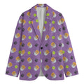 Pomeranian In Tea Cup Pattern Print Men's Blazer